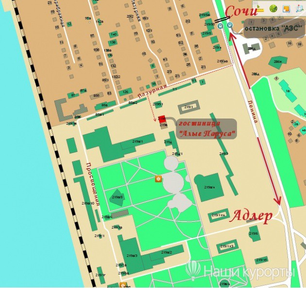 Адлер курортный городок карта